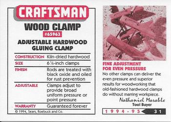 1994-95 Craftsman #31 Wood Clamps Back