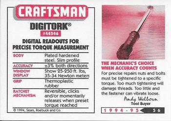 1994-95 Craftsman #56 Torque Wrench Back