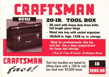 1995-96 Craftsman #18 Tool Box Back