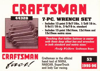 1995-96 Craftsman #53 Offset Wrenches Back