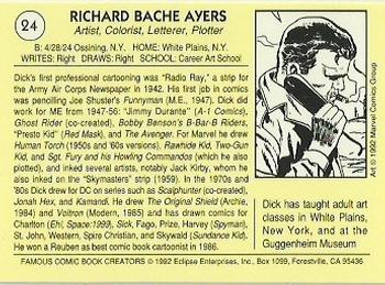1992 Eclipse Famous Comic Book Creators #24 Dick Ayers Back