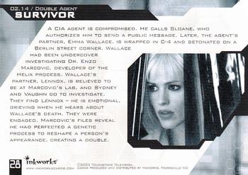 2003 Inkworks Alias Season 2 #28 Survivor  02.14 - Double Agent Back