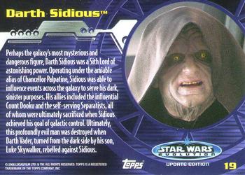 2006 Topps Star Wars: Evolution Update Edition #19 Darth Sidious Back
