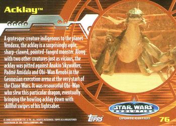 2006 Topps Star Wars: Evolution Update Edition #76 Acklay Back