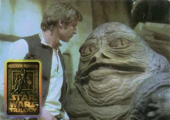 1998 Metallic Impressions Star Wars: Bounty Hunters #NNO Han Solo and Jabba The Hutt Front
