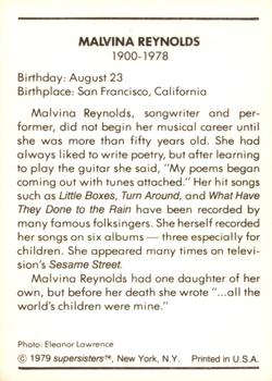 1979 Supersisters #34 Malvina Reynolds Back