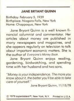 1979 Supersisters #60 Jane Bryant Quinn Back