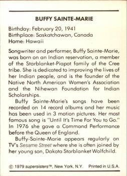 1979 Supersisters #66 Buffy Sainte-Marie Back