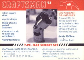 1993 Craftsman #60 Flex Socket Set Back