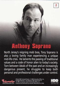 2005 Inkworks The Sopranos #2 Anthony Soprano Back