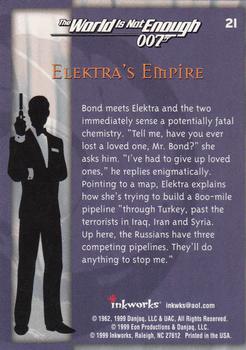 1999 Inkworks James Bond The World Is Not Enough #21 Elektra's Empire Back