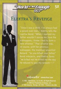 1999 Inkworks James Bond The World Is Not Enough #52 Elektra's Revenge Back