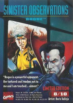 1995 Fleer Ultra X-Men - Sinister Observations #8 Rogue Back