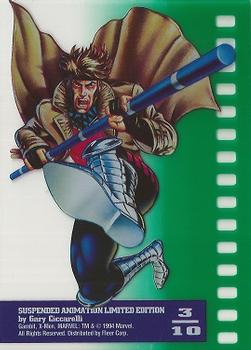 1995 Fleer Ultra X-Men - Suspended Animation #3 Gambit Back