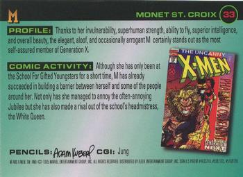 1995 Ultra X-Men Chromium - Gold Signature #33 M Back