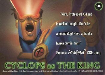 1995 Ultra X-Men Chromium - Gold Signature #92 Cyclops Back