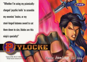 1995 Ultra X-Men Chromium - Lethal Weapons #7 Psylocke Back
