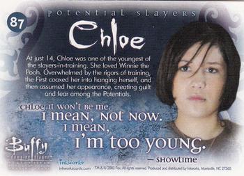 2003 Inkworks Buffy the Vampire Slayer Season 7 #87 Chloe Back