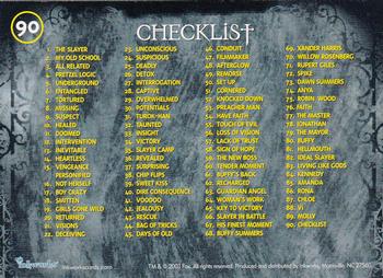 2003 Inkworks Buffy the Vampire Slayer Season 7 #90 Checklist Back
