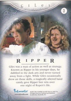 2005 Inkworks Buffy Men of Sunnydale #3 Ripper Back