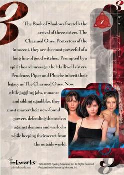 2000 Inkworks Charmed Season 1 #1 Title Card Back