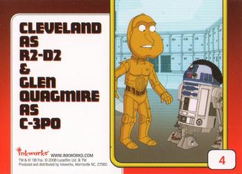 2008 Inkworks Family Guy Presents Episode IV: A New Hope #4 Cleveland as R2-D2  & Glen Quagmire; as C-3PO Back