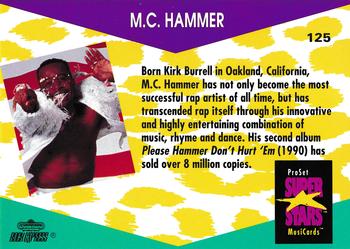1991 Pro Set SuperStars MusiCards #125 M.C. Hammer Back