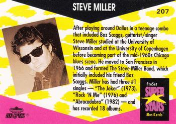 1991 Pro Set SuperStars MusiCards #207 Steve Miller Back
