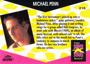 1991 Pro Set SuperStars MusiCards #216 Michael Penn Back