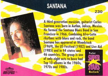 1991 Pro Set SuperStars MusiCards #230 Santana Back