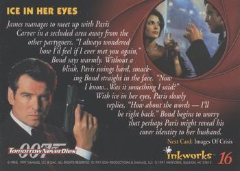 1997 Inkworks James Bond Tomorrow Never Dies #16 Ice in Her Eyes Back