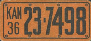 1936 Goudey Auto License Plates (R19-1) #NNO Kansas Front