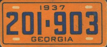 1937 Goudey Auto License Plates (R19-2) #NNO Georgia Front