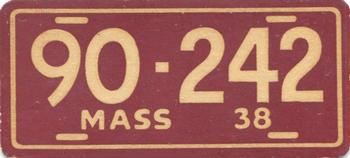 1938 Goudey Auto License Plates (R19-3) #NNO Massachusetts Front