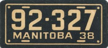 1938 Goudey Auto License Plates (R19-3) #NNO Manitoba Front