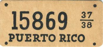 1938 Goudey Auto License Plates (R19-3) #NNO Puerto Rico Front