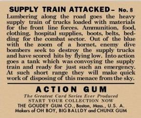 1938 Goudey Action Gum (R1) #8 Supply Train Attacked Back