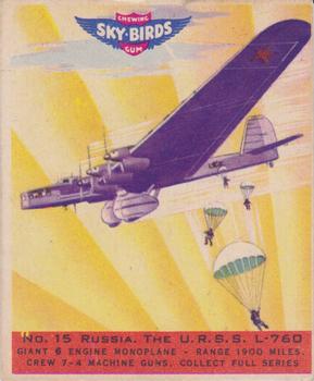 1941 Goudey Sky Birds (R137) #15 Russia. U.R.S.S. L-760 Front