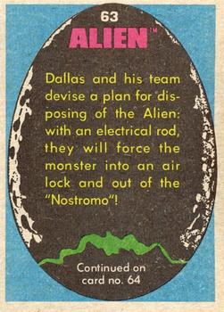 1979 Topps Alien #63 The Search Begins Back