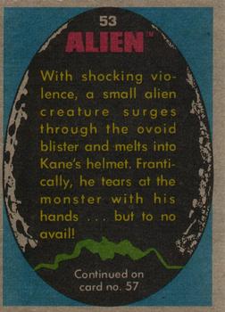 1979 Topps Alien #53 Unearthly Assault! Back