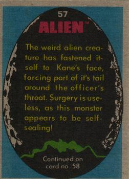 1979 Topps Alien #57 The Face Grabber Back