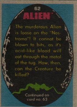 1979 Topps Alien #62 Alien Search Weapons Back