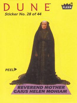 1984 Fleer Dune - Stickers #28 Reverend Mother Gaius Helen Mohiam / Emperor Shaddam IV Front