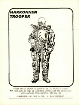 1984 Fleer Dune - Stickers #18 Princess Irulan / Harkonnen Trooper Back