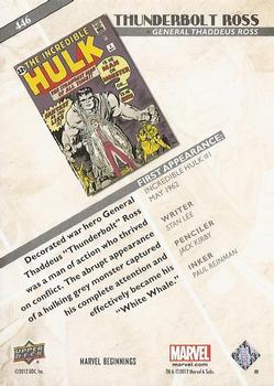 2012 Upper Deck Marvel Beginnings S3 #446 Thunderbolt Ross Back