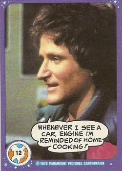 1978 Topps Mork & Mindy #12 Whenever I see a car engine I'm reminded of home cooking! Front