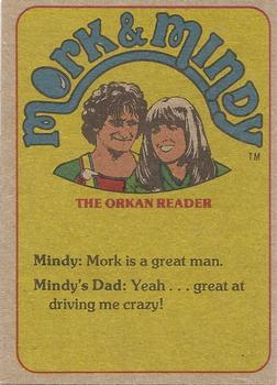 1978 Topps Mork & Mindy #41 Greetings, my main Munchkin! Back