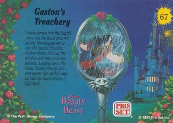 1992 Pro Set Beauty and the Beast #67 Gaston's Treachery Back
