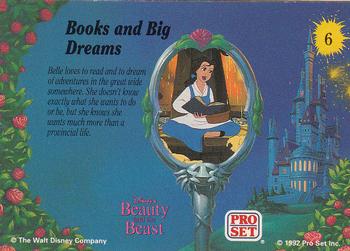 1992 Pro Set Beauty and the Beast #6 Books and Big Dreams Back