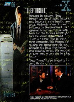 1995 Topps The X-Files Season One #6 Deep Throat Back